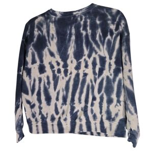 Banana Republic Blue and White Tie-Dye Crop Long Sleeve Top Size XXS